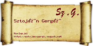 Sztoján Gergő névjegykártya